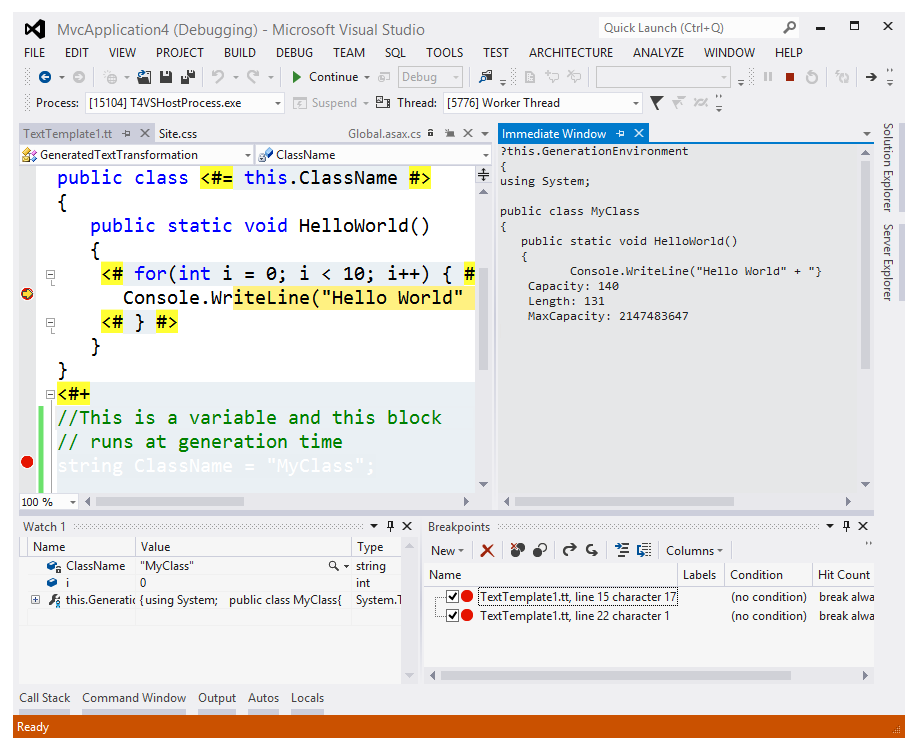 Tiny Happy Features #1 - T4 Template Debugging in Visual Studio